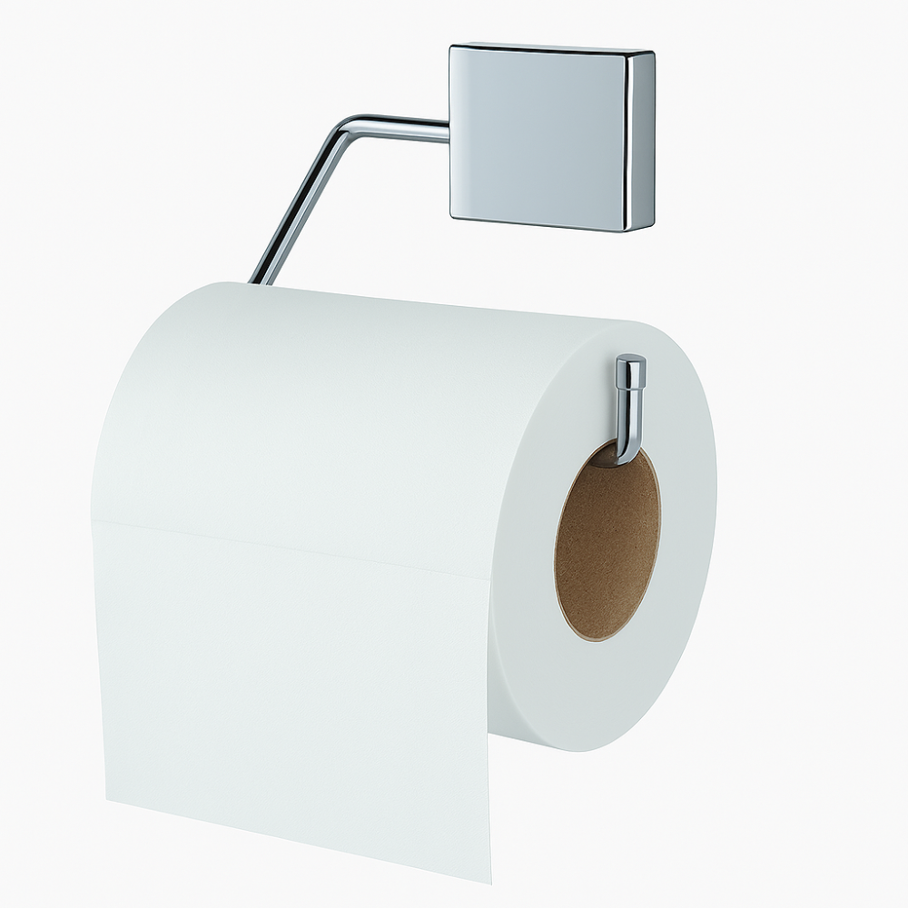 Porta papel higiénico Fortfix cromo - 8x6x12.5 cm