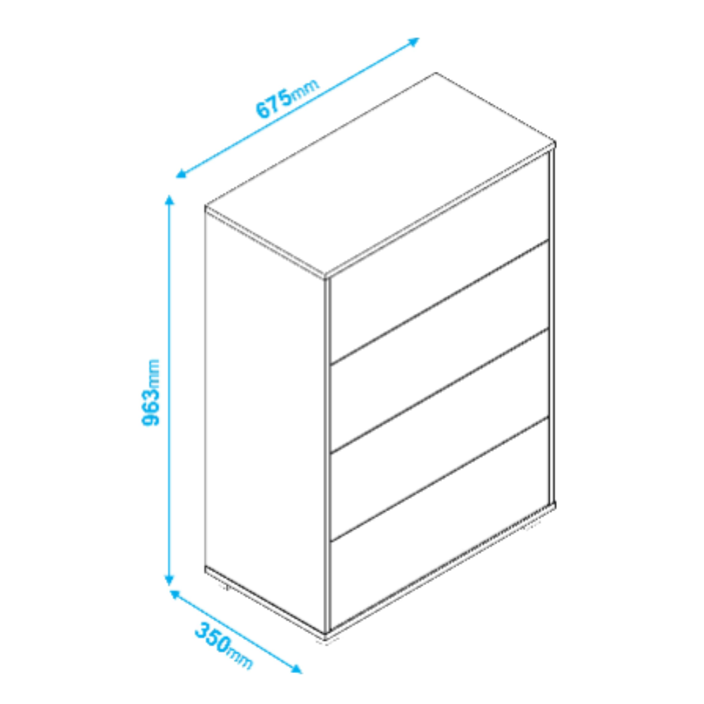 Zapatero 4 puertas - 68x96x35 cm