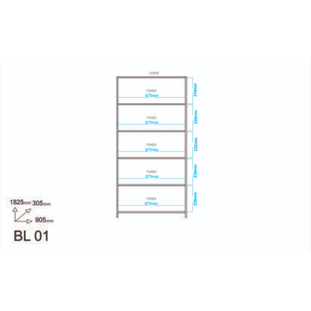 Librero color blanco - 182x90x30 cm