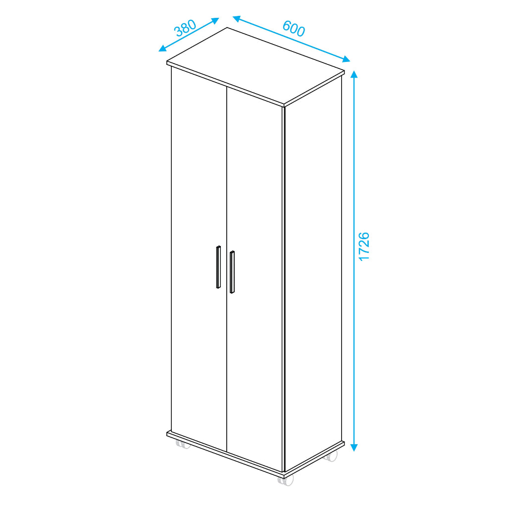 Zapatero alto 2 puertas - 60x173x38 cm