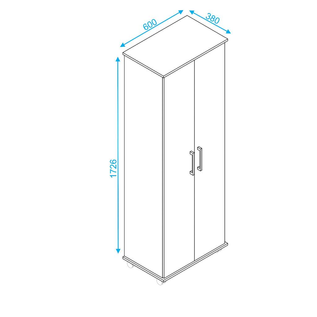 Zapatero alto 2 puertas - 60x173x38 cm