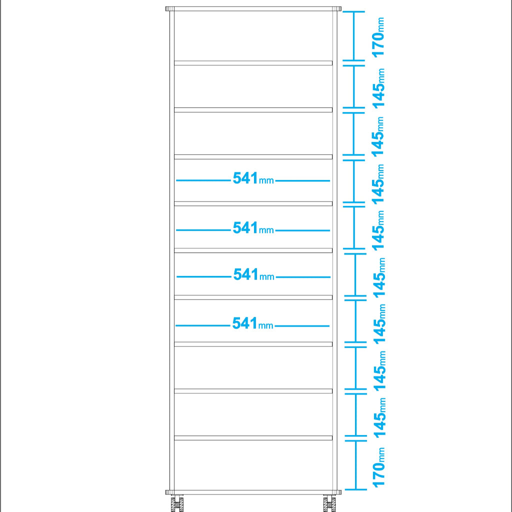 Zapatero alto 2 puertas - 60x173x38 cm