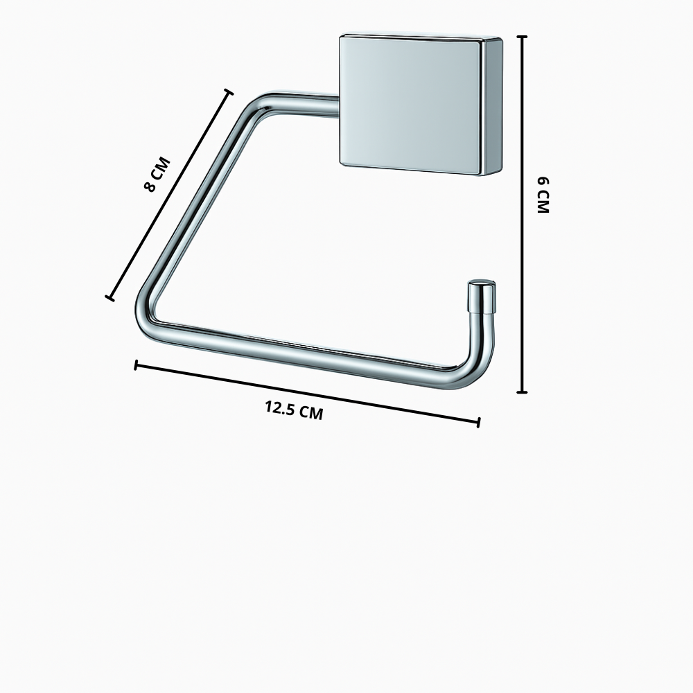 Porta papel higiénico Fortfix cromo - 8x6x12.5 cm