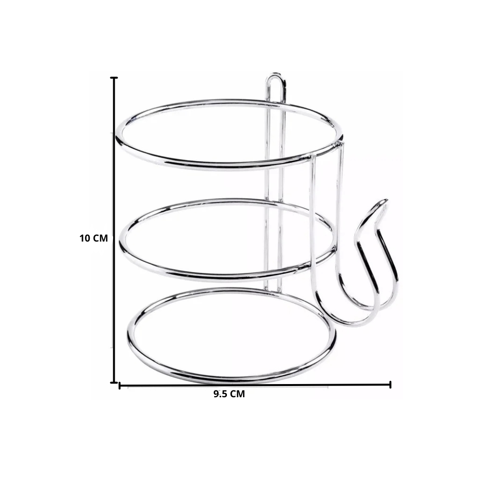 Soporte para Secador de Pelo cromo - 10x9.5 cm