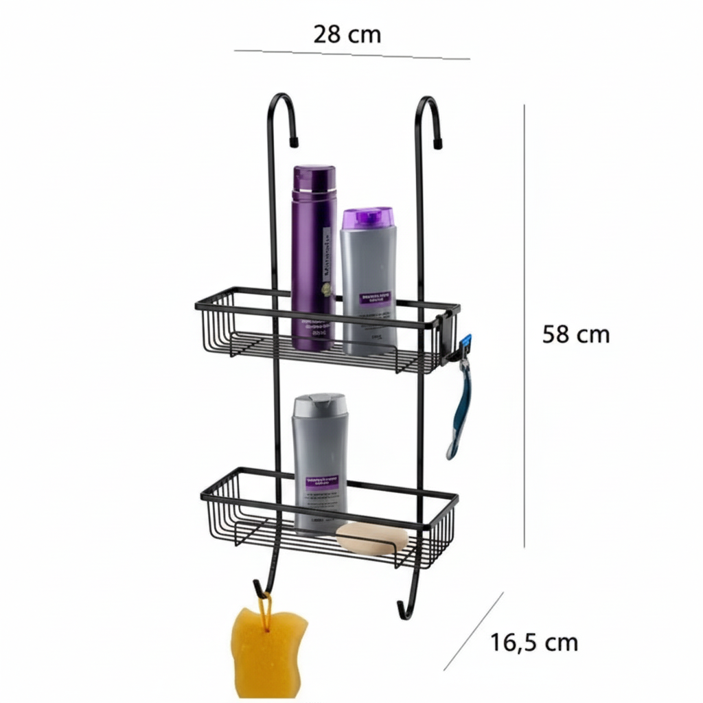 Organizador de ducha para Box color negro - 28x16x58 cm