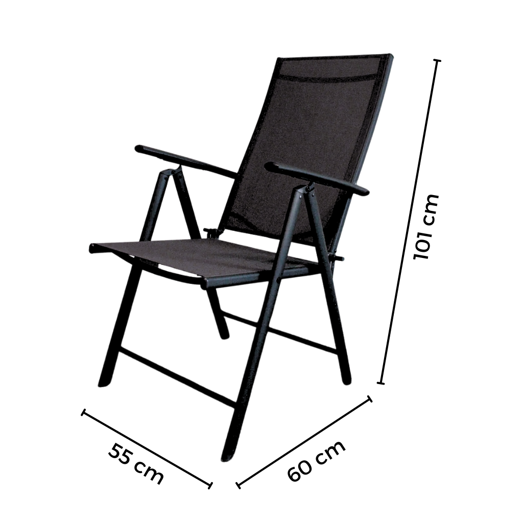 Silla plegable 3 posiciones - 101x55x60 cm