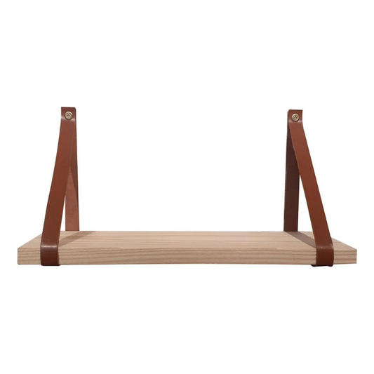 Repisas con tiras de cuero Muh - 60x20 cm