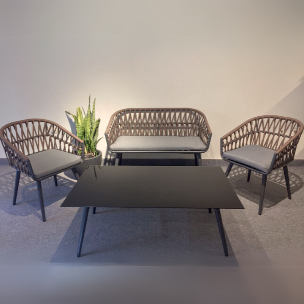 Juego de sofa marron - 4 pcs