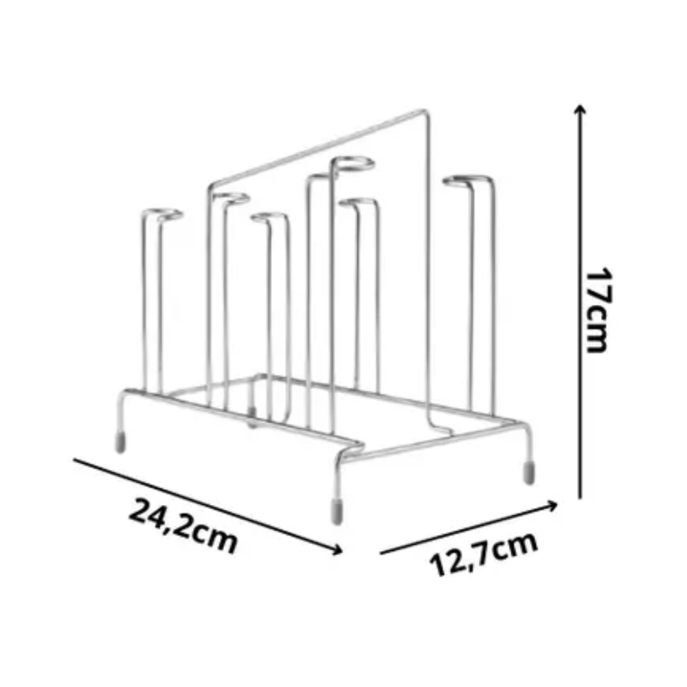 Porta vasos de mesa cromo - 24x12x17 cm