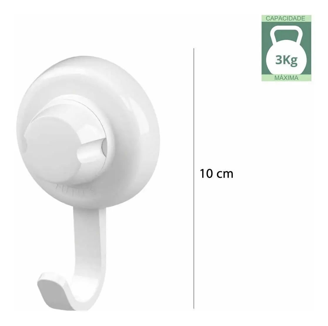 Gancho plástico con Ventosa - 3 cm