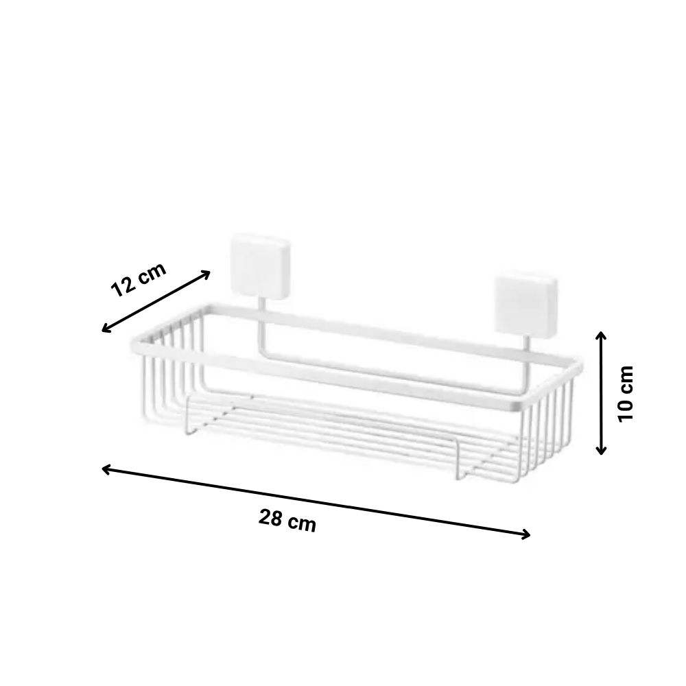 Repisa para baño blanco - 28x12x10 cm
