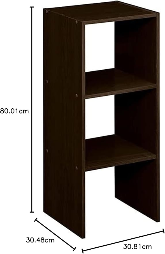 Estante Vertical - Blanco y nogal 80x30x30