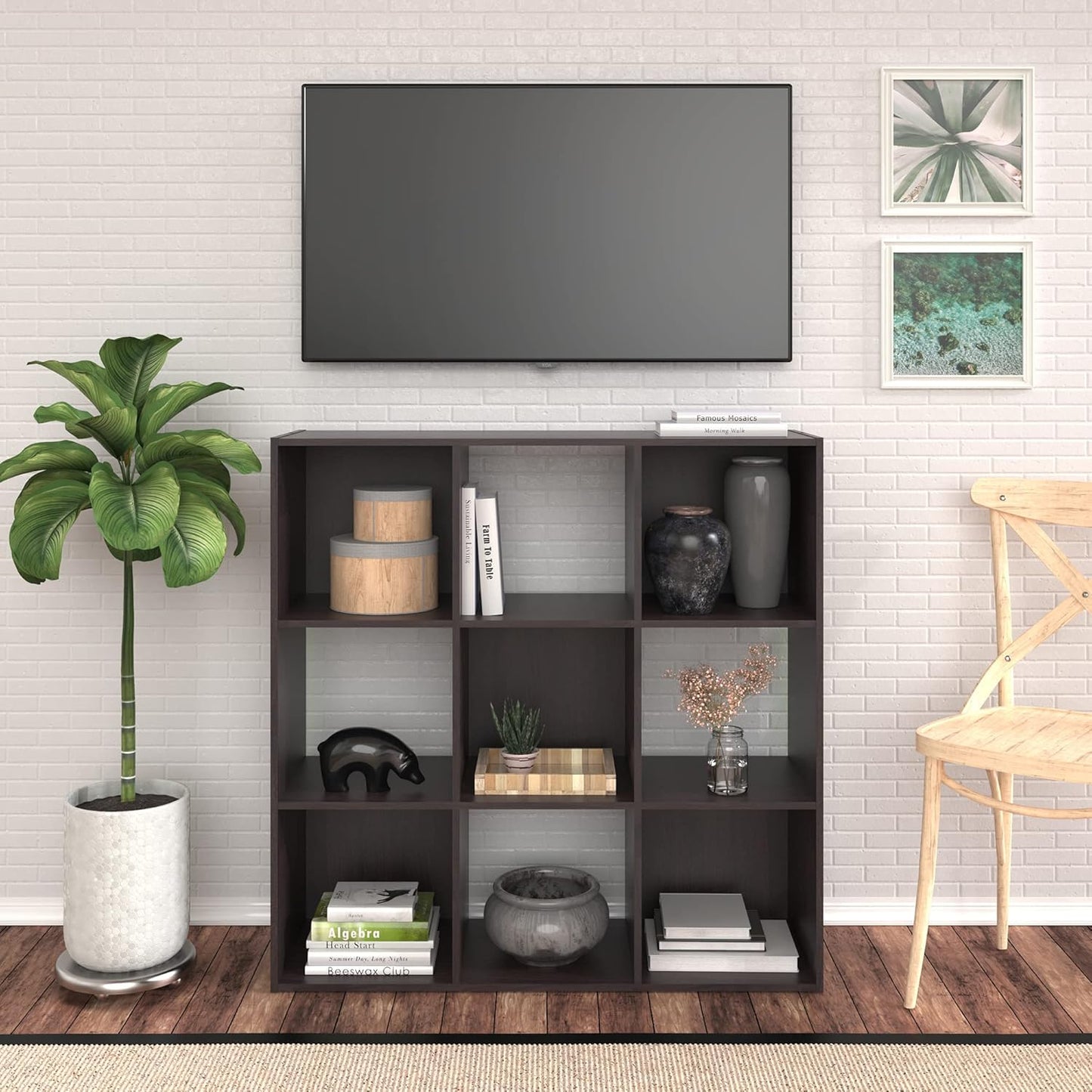 Mueble 9 compartimentos - 91x91x30 cm
