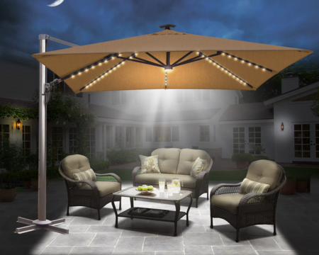 Sombrilla Roma led con base metálica
