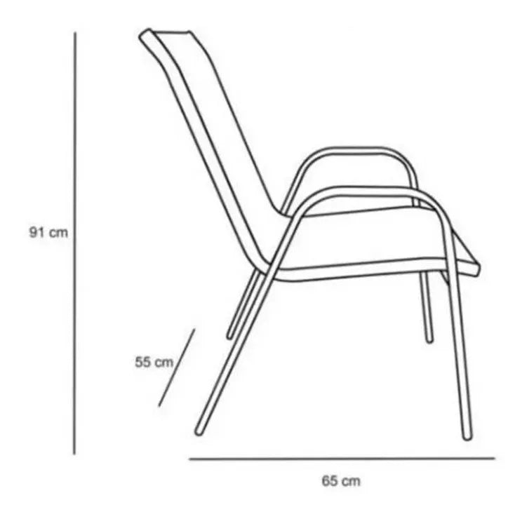 Silla sling Tela doble - 65x55x91 cm