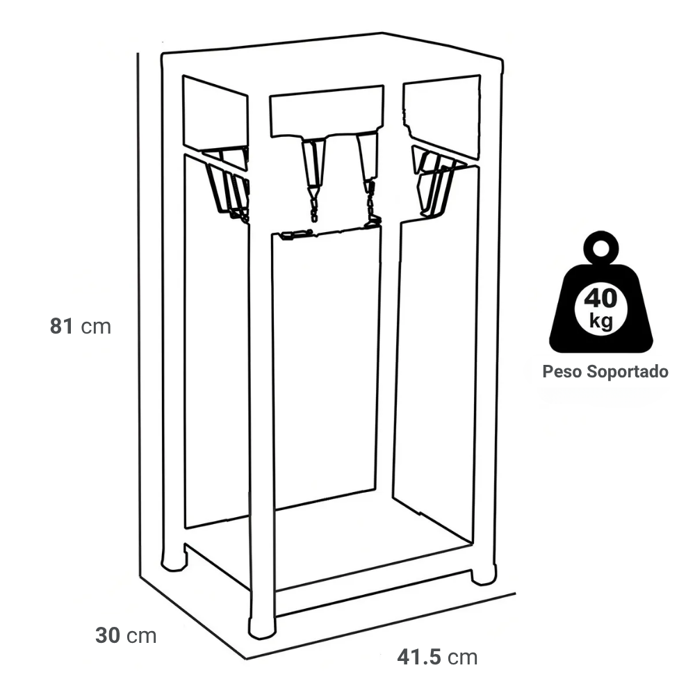 Soporte bebedero y botellon - 41x30x81 cm