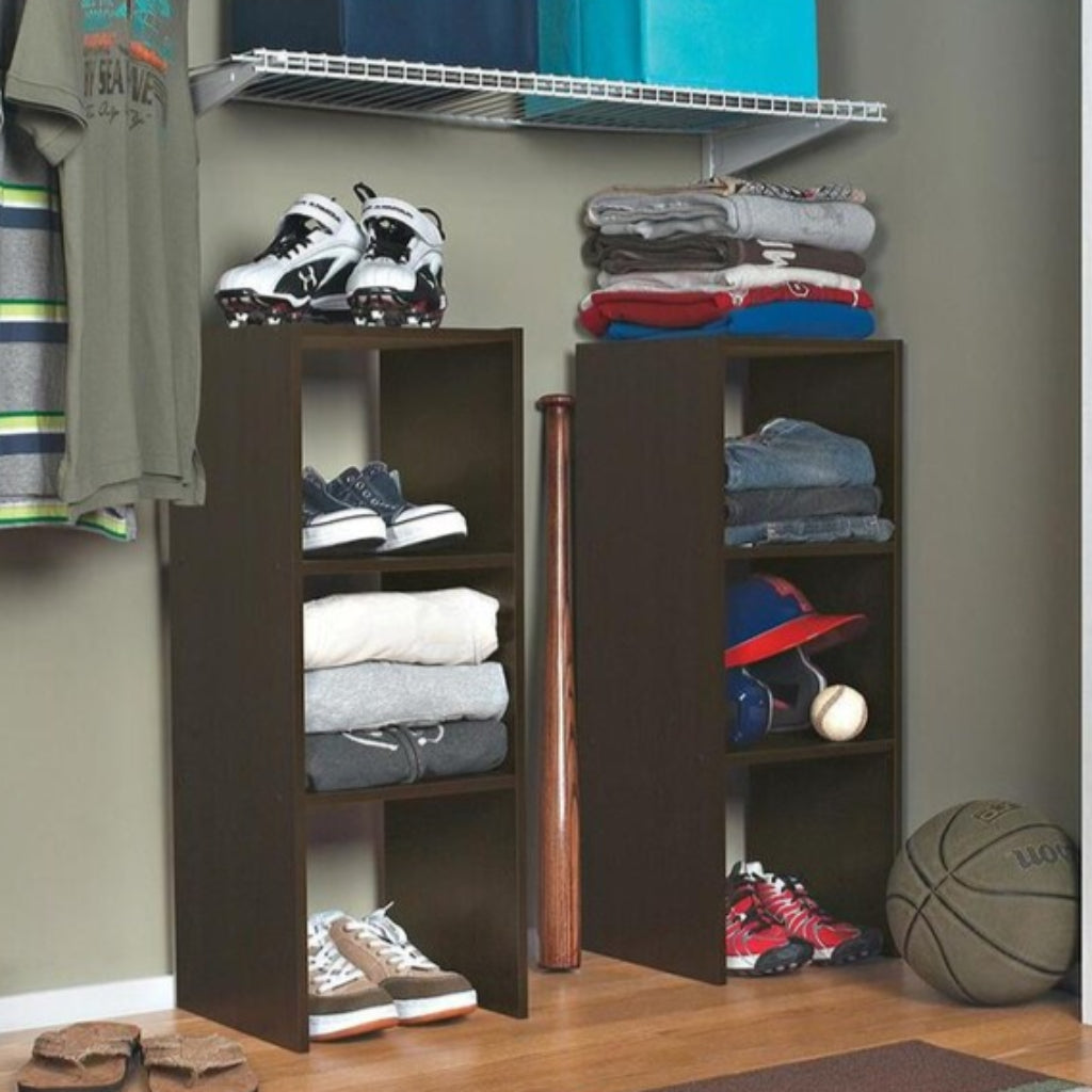 Estante Vertical - Blanco y nogal 80x30x30