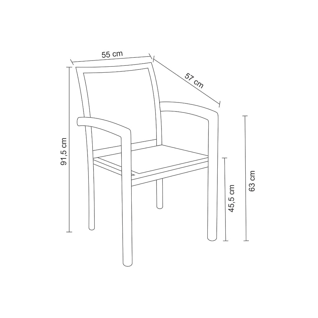 Silla Angra Gris - 91x55x57 cm