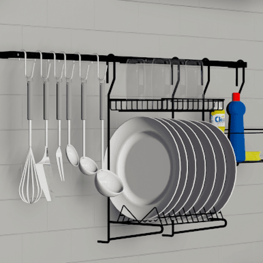 Barral para cocina 02 - Negro - 90x22x48 cm