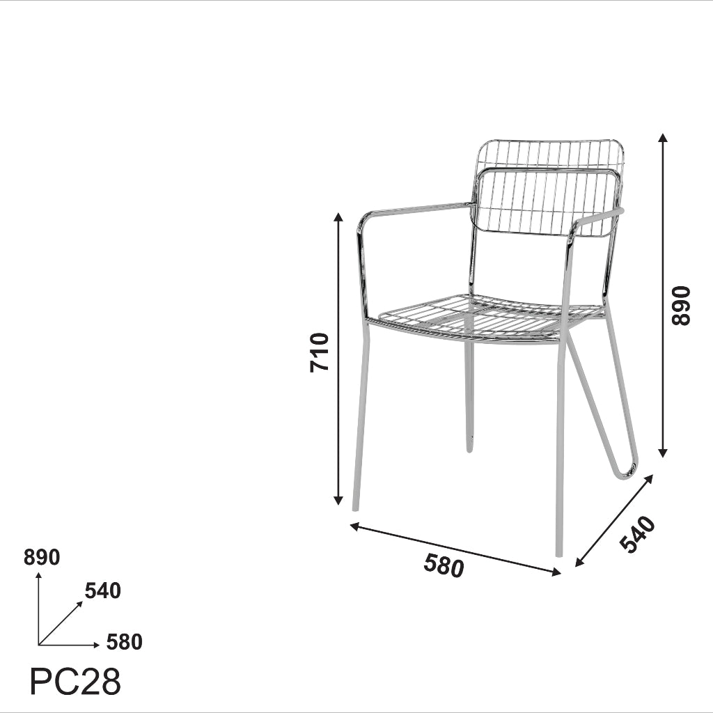 Silla aramada - 58x54x89 cm