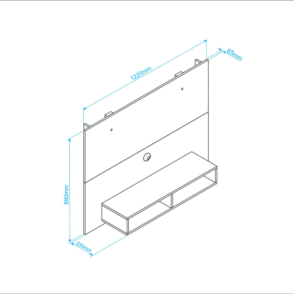 Panel para televisor castaño - 122x89x25 cm