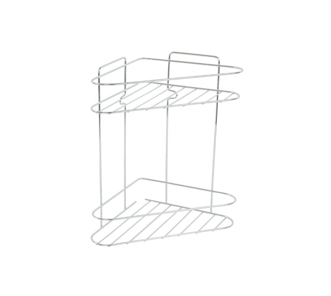 ESQUINERO PARA BAÑO DOBLE - CROMO- BLANCO