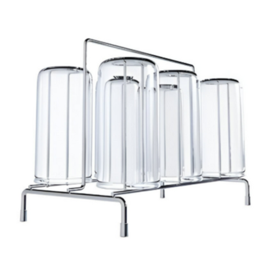 Porta vasos de mesa cromo - 24x12x17 cm