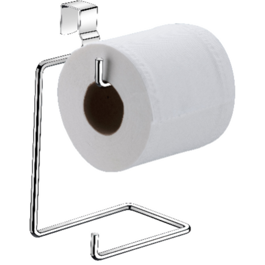 Portarrollos doble para cisterna cromo y niquelado - 10x12x20 cm