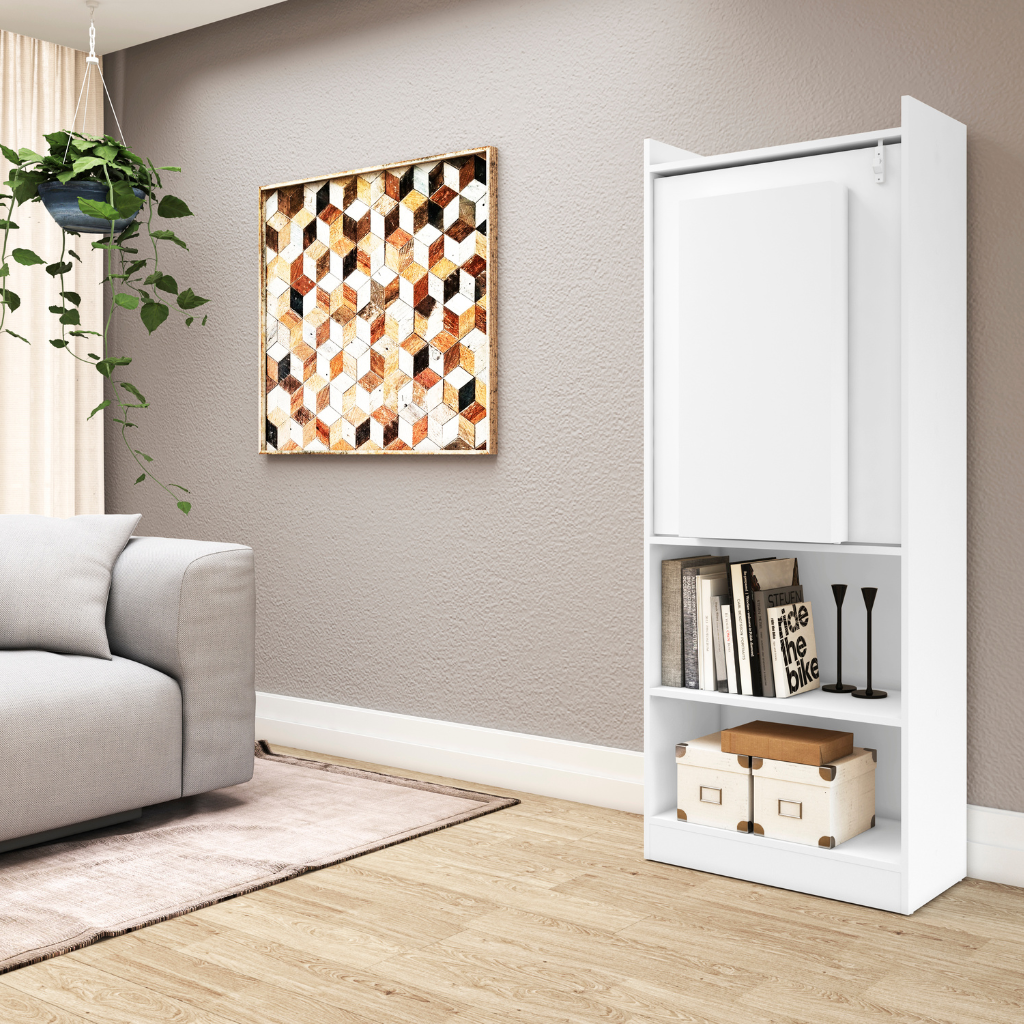 Armario multiuso con mesa retráctil 160,5x30,5x63 cm