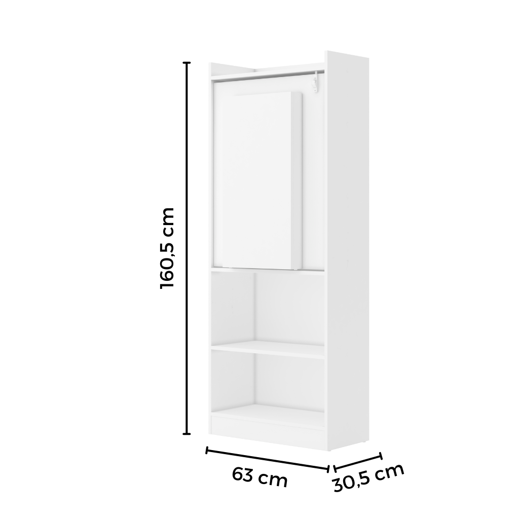 Armario multiuso con mesa retráctil 160,5x30,5x63 cm