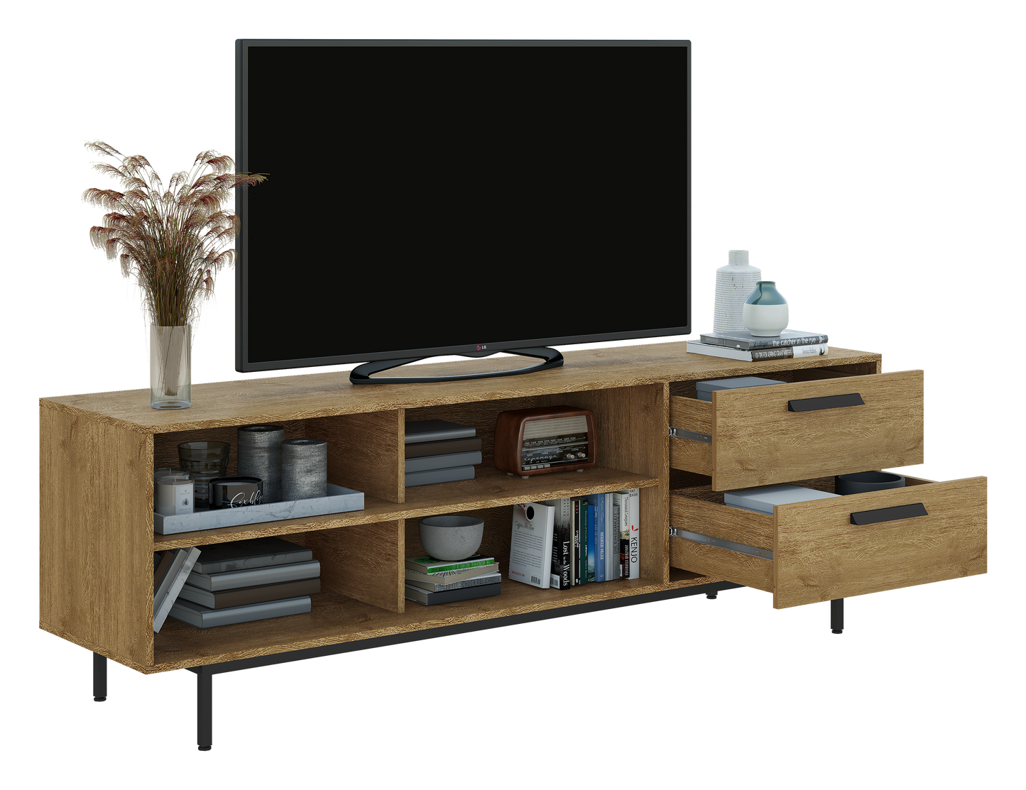 Rack 2 puertas - 2 cajones 184x61x45 cm
