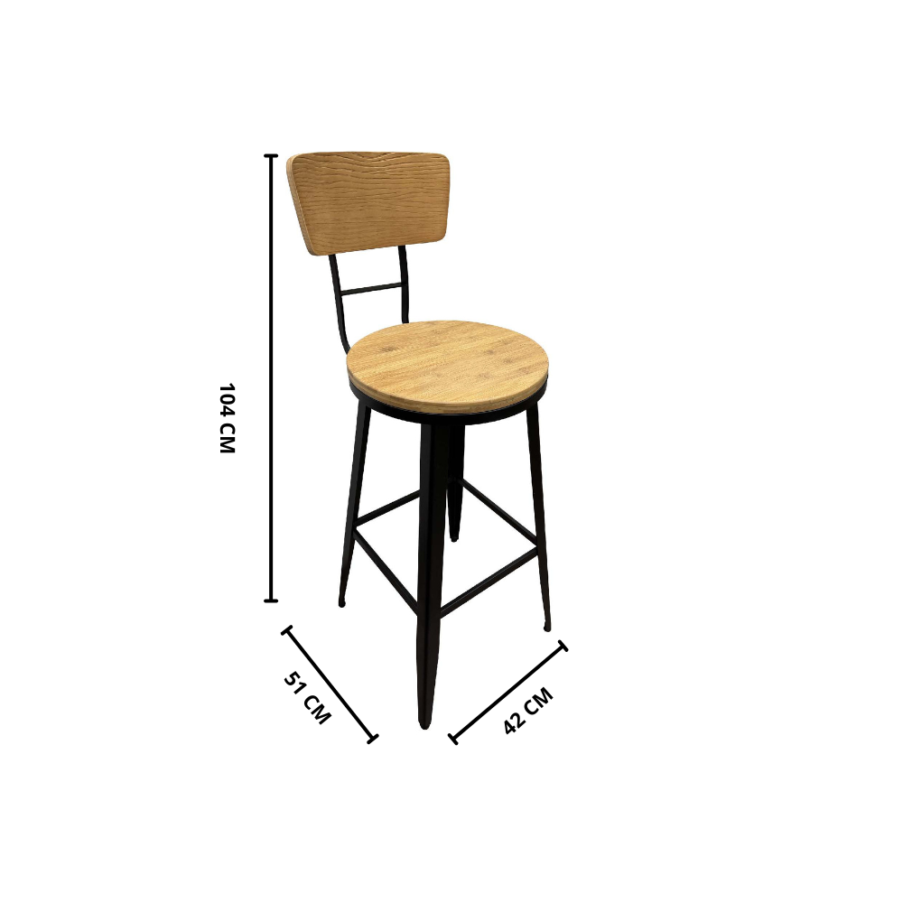 Banqueta con respaldo Tenyale - 44x51x104 cm