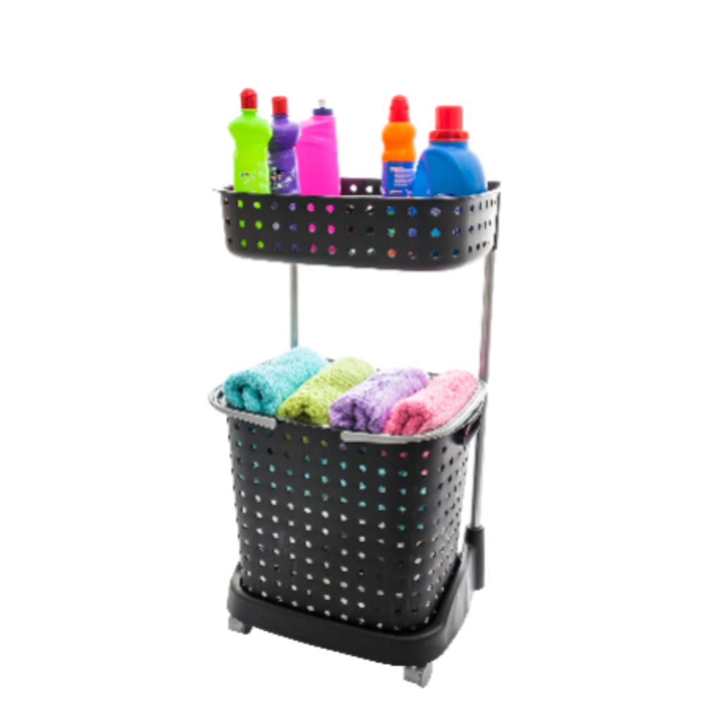 Carrito para lavanderia N y B - 78x44x32 cm
