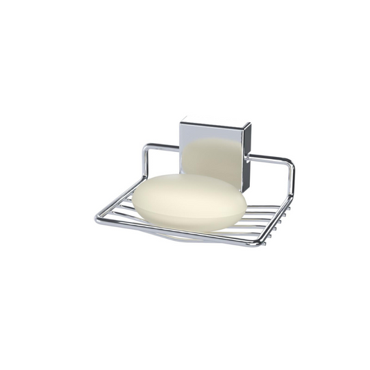 Jabonera Fort Fix cromo - 10x14x9 cm