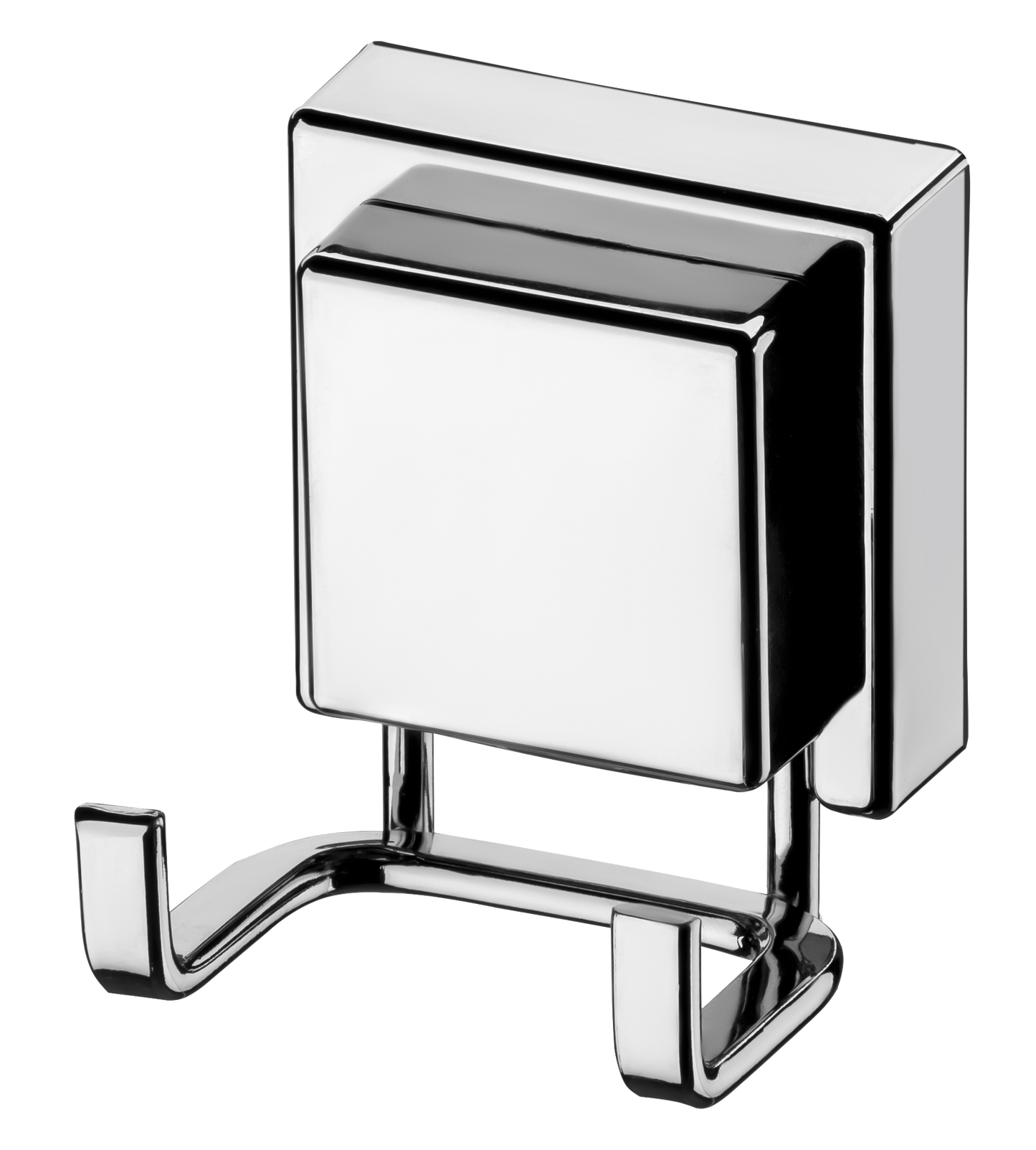 GANCHO DOBLE CON VENTOSA - CROMO- 6,5X6,5X8CM
