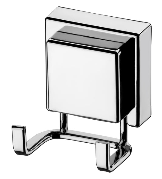 GANCHO DOBLE CON VENTOSA - CROMO- 6,5X6,5X8CM