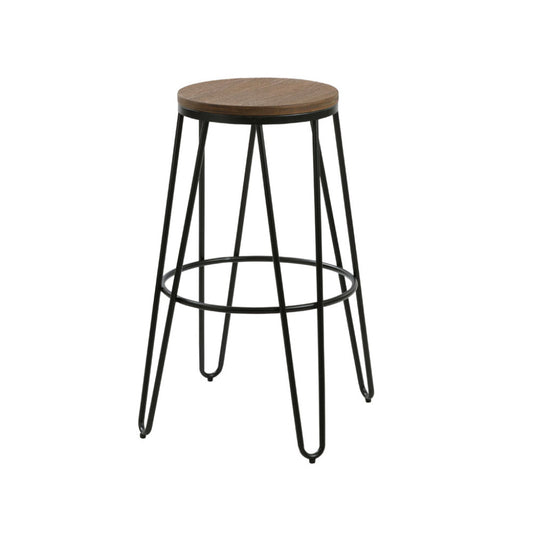 Banqueta alta con asiento de madera - 76x57 cm