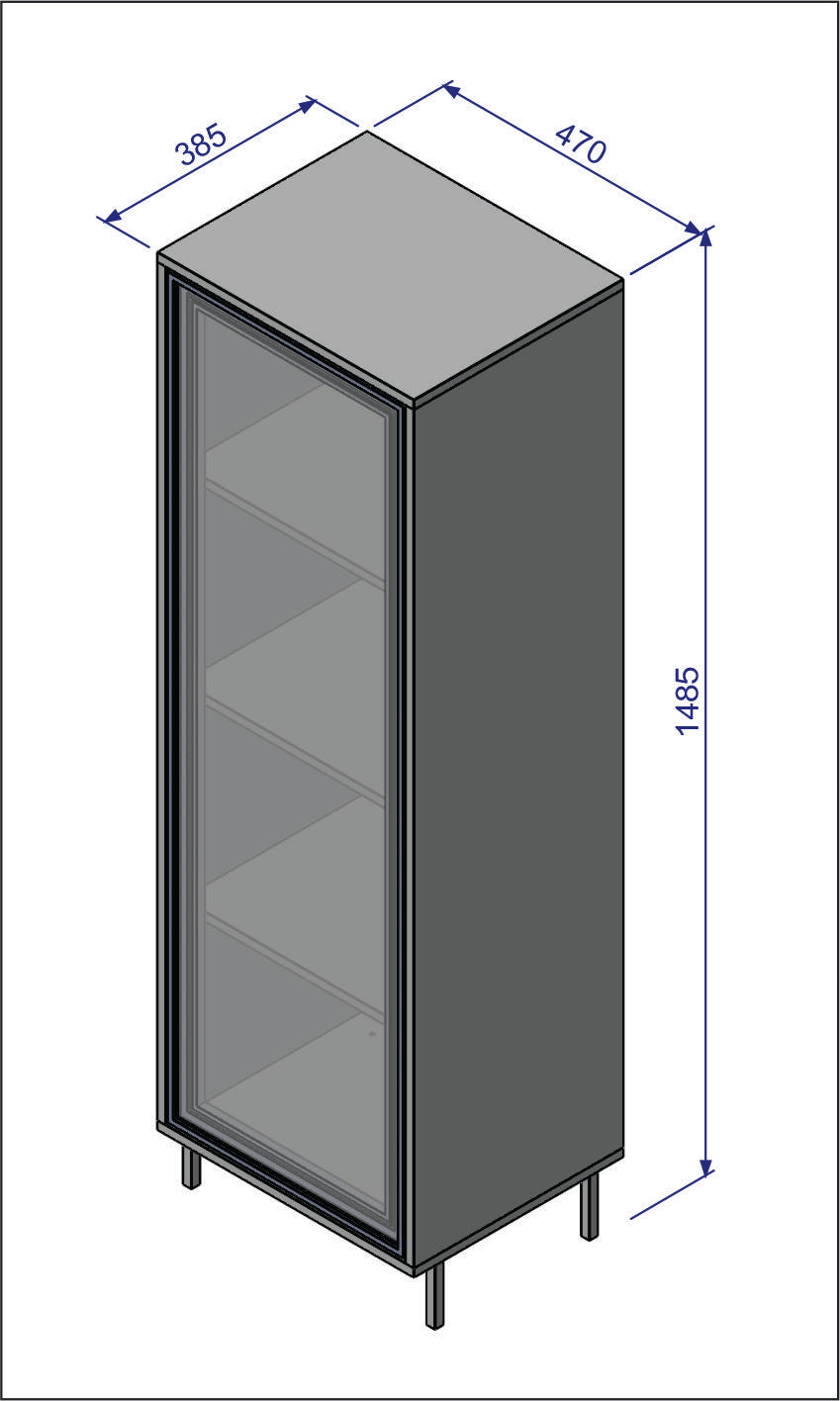 ESTANTE VITRINA ALTA - 1 PUERTA