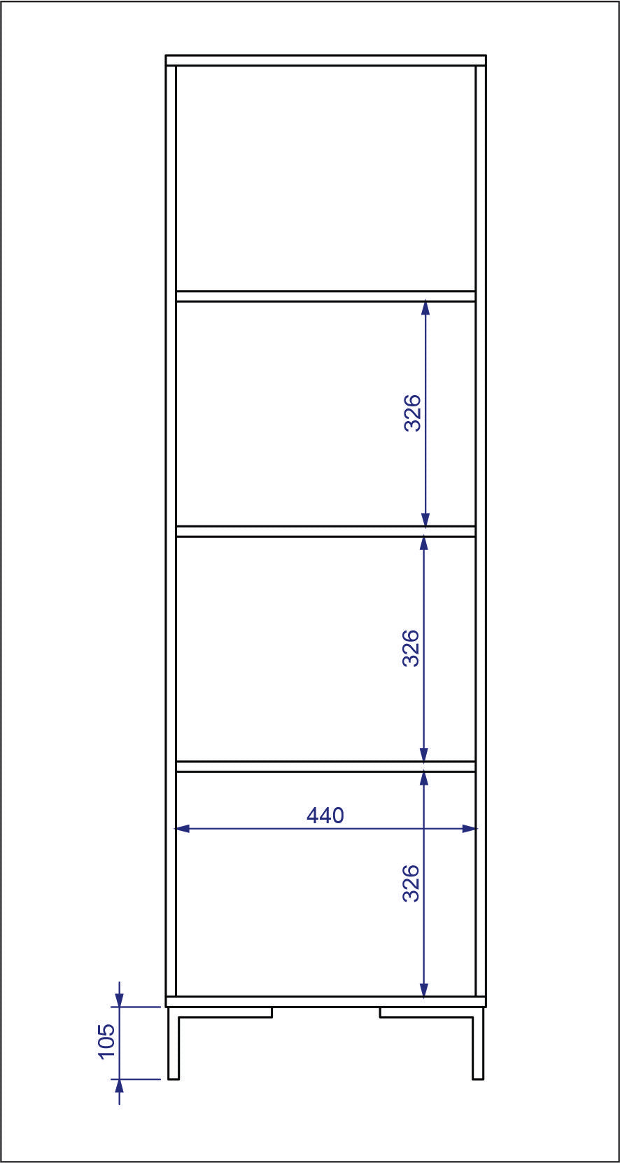 ESTANTE VITRINA ALTA - 1 PUERTA
