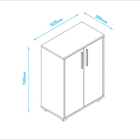Armario bajo Multiuso 2 puertas - 53x29x74 cm
