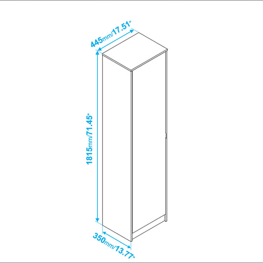 Armario con espejo 1 puerta - 182x45x35