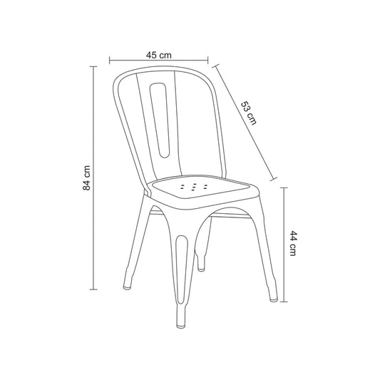 Silla Iron - Tolix - Semi-brillante