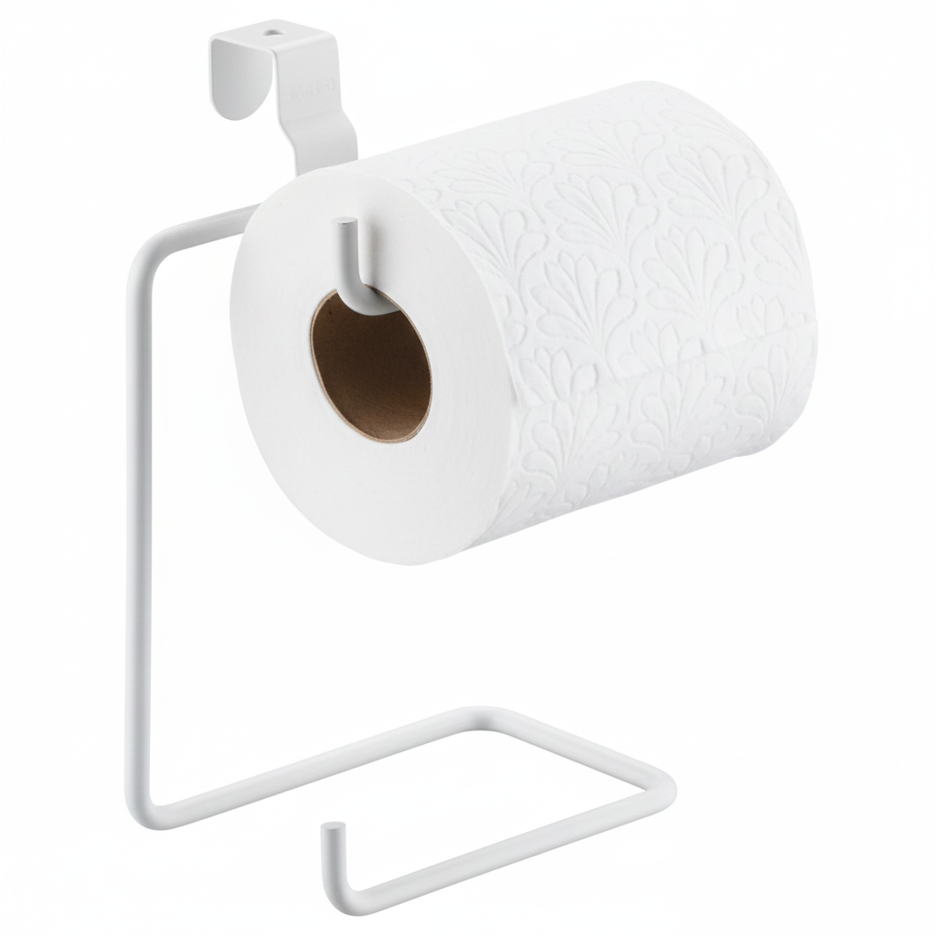 Portarrollos doble para cisterna cromo y niquelado - 10x12x20 cm