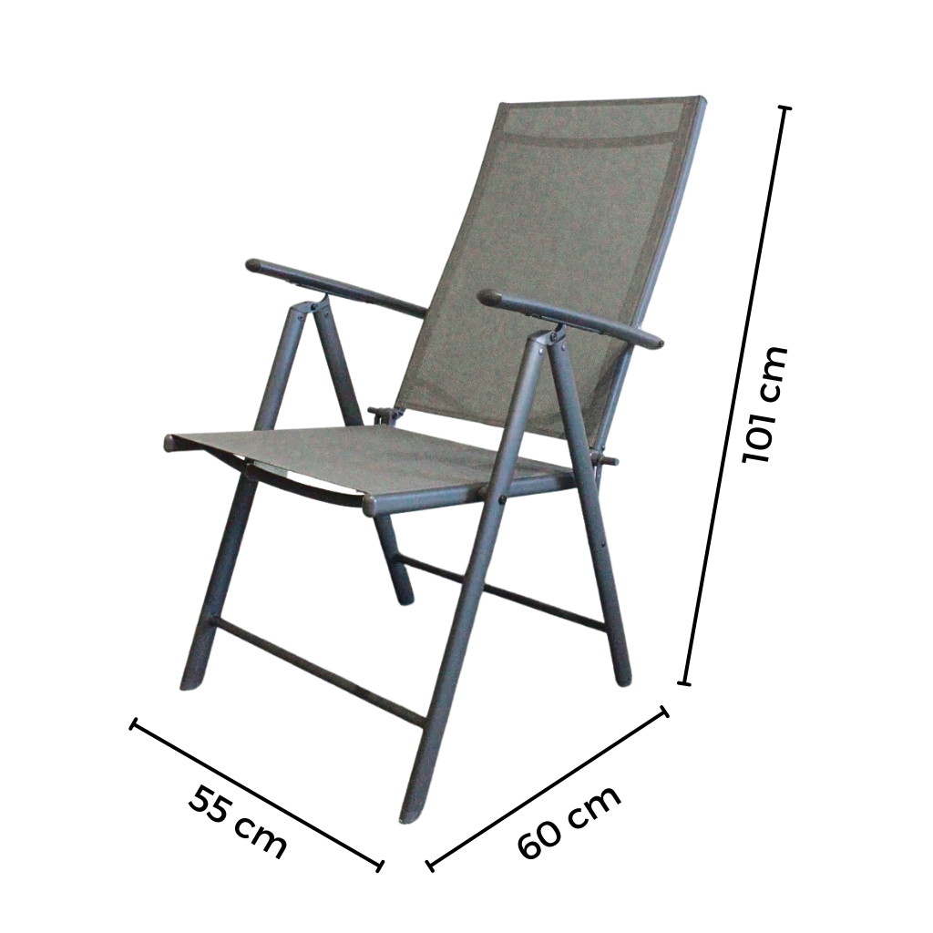 Silla plegable 3 posiciones - 101x55x60 cm
