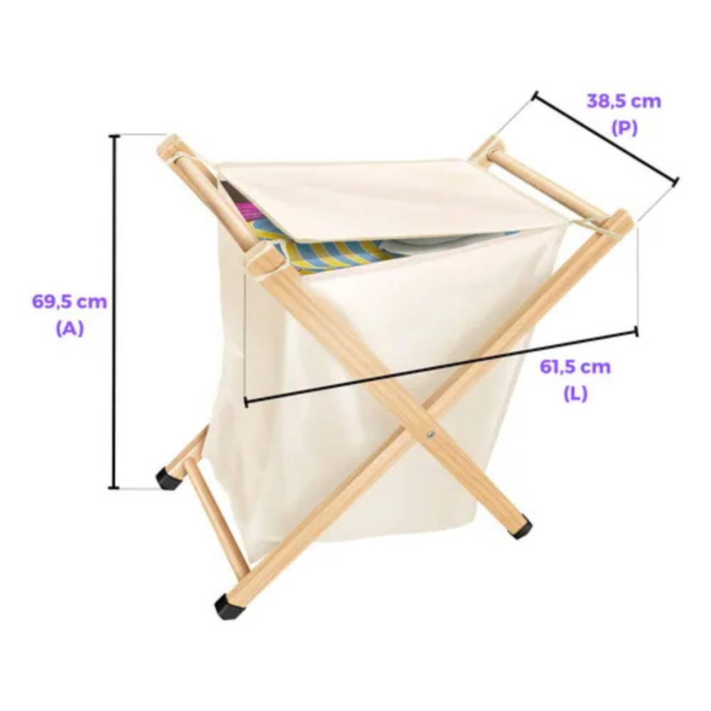 Cesto plegable Toledo - 40x61x69 cm