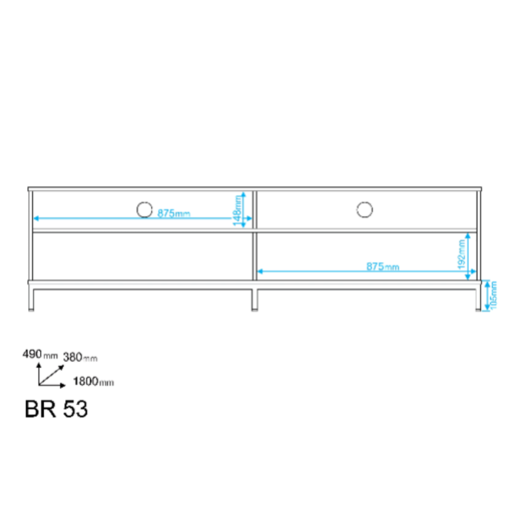 Rack para televisor - 180x49x38 cm