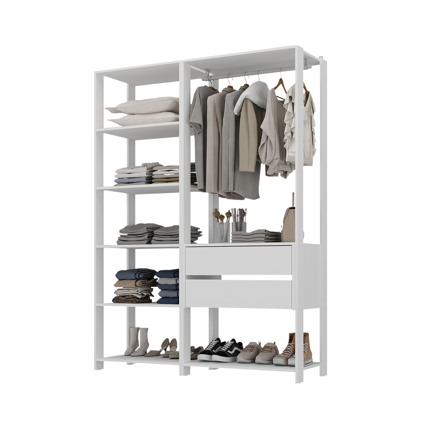 Ropero abierto modular multiuso 135x183x45 cm