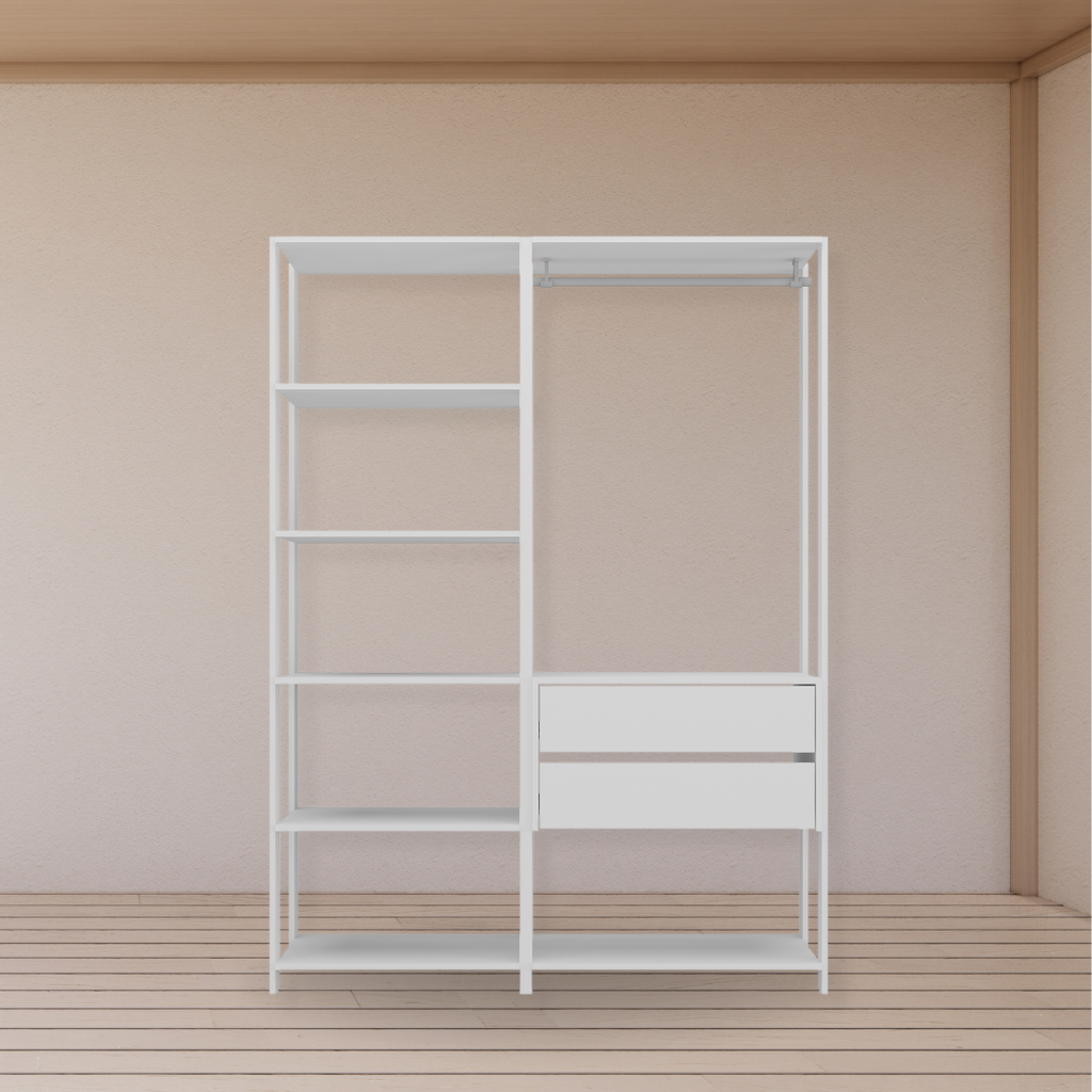Ropero abierto modular multiuso 135x183x45 cm