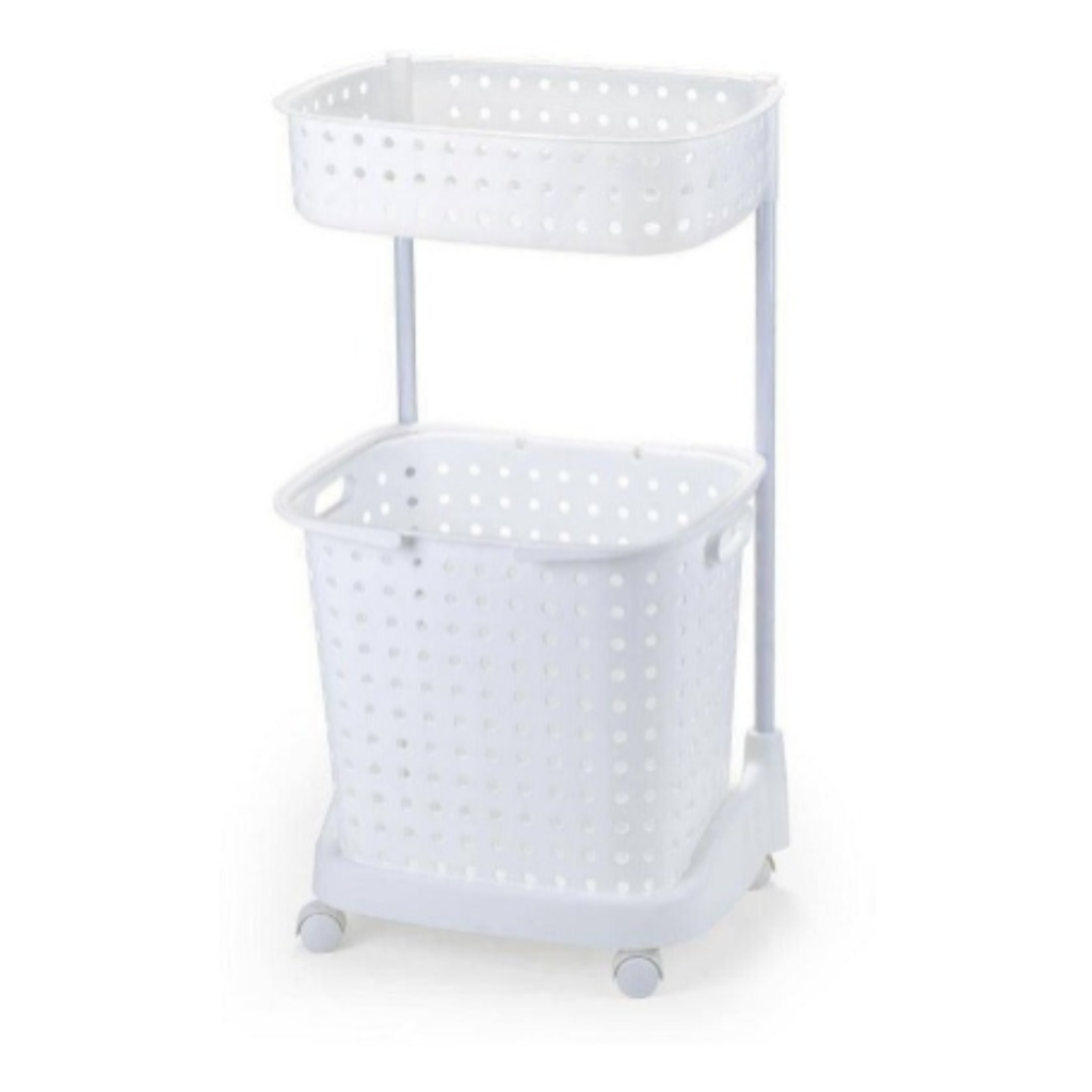 Carrito para lavanderia N y B - 78x44x32 cm