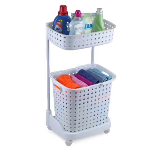 Carrito para lavanderia N y B - 78x44x32 cm